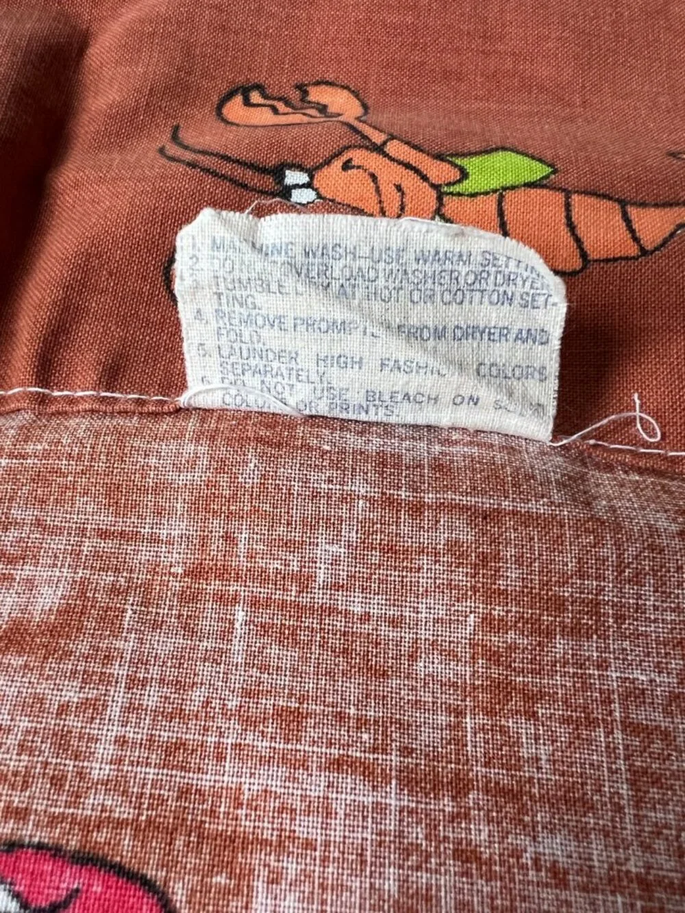 Vintage Disney Pillowcase featuring Alice, Robin Hood, Mickey, Donald, Bambi, Ch